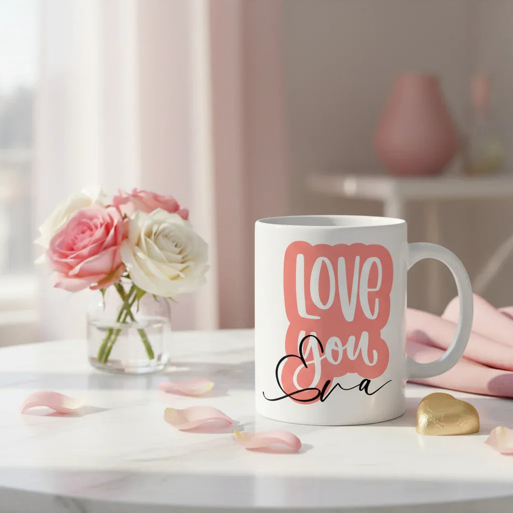 Personalised 'Love You' Mug | Add ANY Name | Valentine's Day Gift - AlleyCrafters