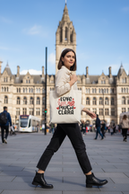 Personalised white tote bag with 'Love you so much' and name CLARA