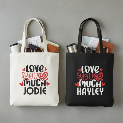Personalised Love You So Much Tote Bag | Custom Name Valentine's Gift - Alley Crafters