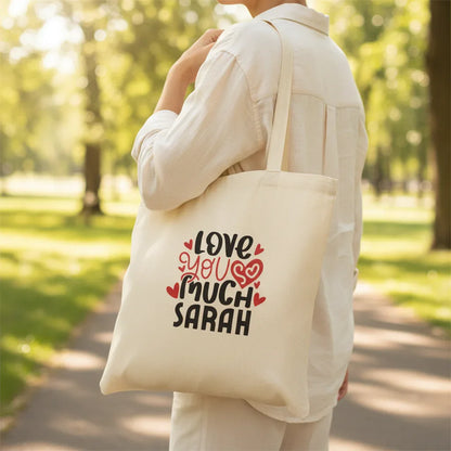 Personalised Love You So Much Tote Bag | Custom Name Valentine's Gift - Alley Crafters