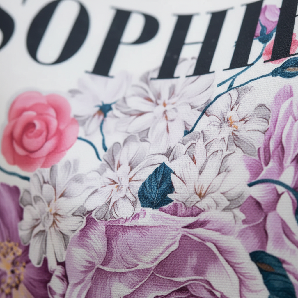 Macro close-up personalised floral tote bag