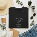 Marble flat lay overhead — four names