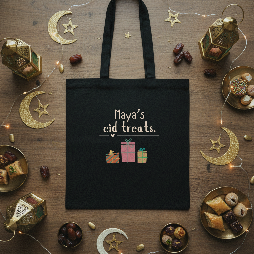 Maya's Eid Treats Tote - Exact Size UGC Black