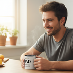 Michael UGC dad holding mug