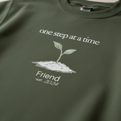 Military Green Sweatshirt Closeup