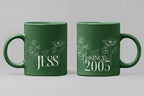 Personalised Floral Mug | Custom Name & Year Ceramic Coffee Cup | Mama, Nana, Grandma Gift - AlleyCrafters