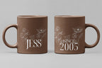 Personalised Floral Mug | Custom Name & Year Ceramic Coffee Cup | Mama, Nana, Grandma Gift - AlleyCrafters