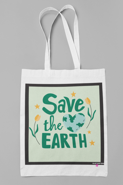Save the Earth Design Tote Bag