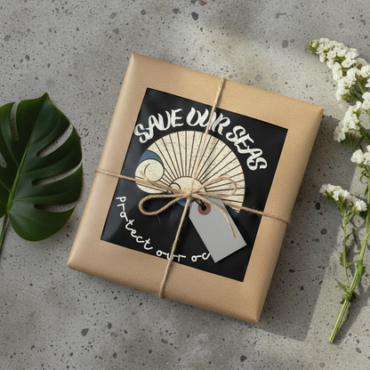 Minimalist Grey Paper with Black Ribbon