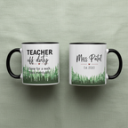 Miss Patel two mugs overhead