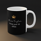 Black teacher mug with gold crown, Miss Taylor, From year 10 -2026
