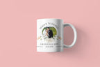 White wedding mug with couple photo, “Happy Wedding”, and names Grayson & Amy