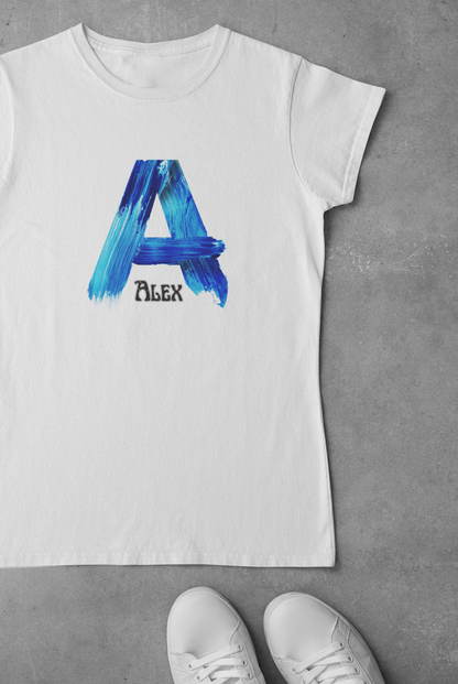 Personalised Children's Initial T-Shirt - Customisable Cotton Tee for Ages 4-12