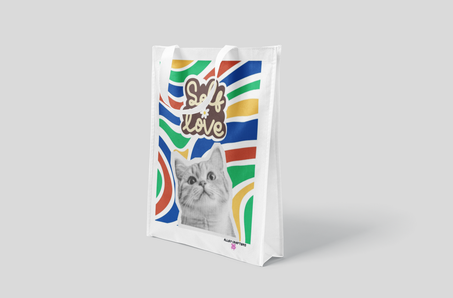 Self Love Collage Cat Tote Bag