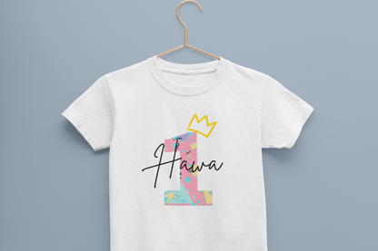 Colourful Crown One Birthday Tee for Infants