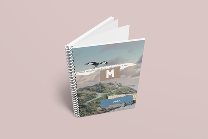 Coastal Collage A5 Wirobound Notebook — Personalised Monogram & Name