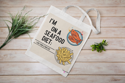 Quirky Seafood Diet Tote Bag