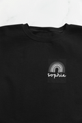 Black sweatshirt with square Sophia logo print