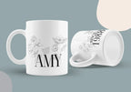 Personalised Floral Mug | Custom Name & Year Ceramic Coffee Cup | Mama, Nana, Grandma Gift - AlleyCrafters