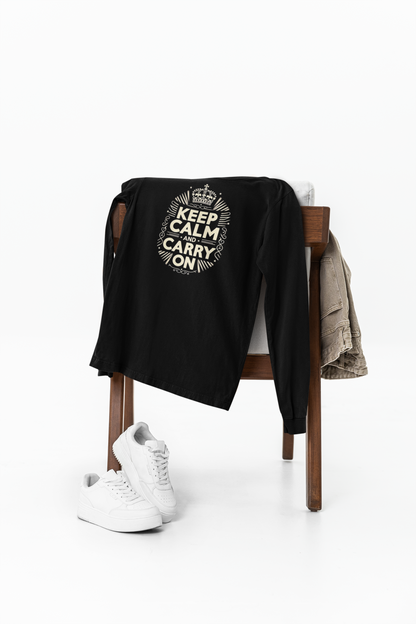 Long Sleeve Tee - Keep Calm & Carry On Design