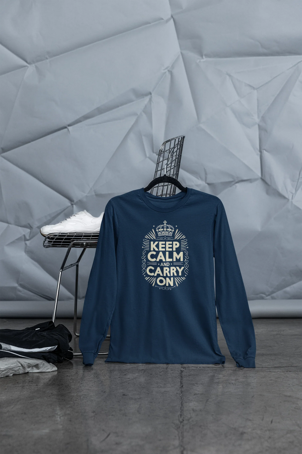 Long Sleeve Tee - Keep Calm & Carry On Design - Alley Crafters