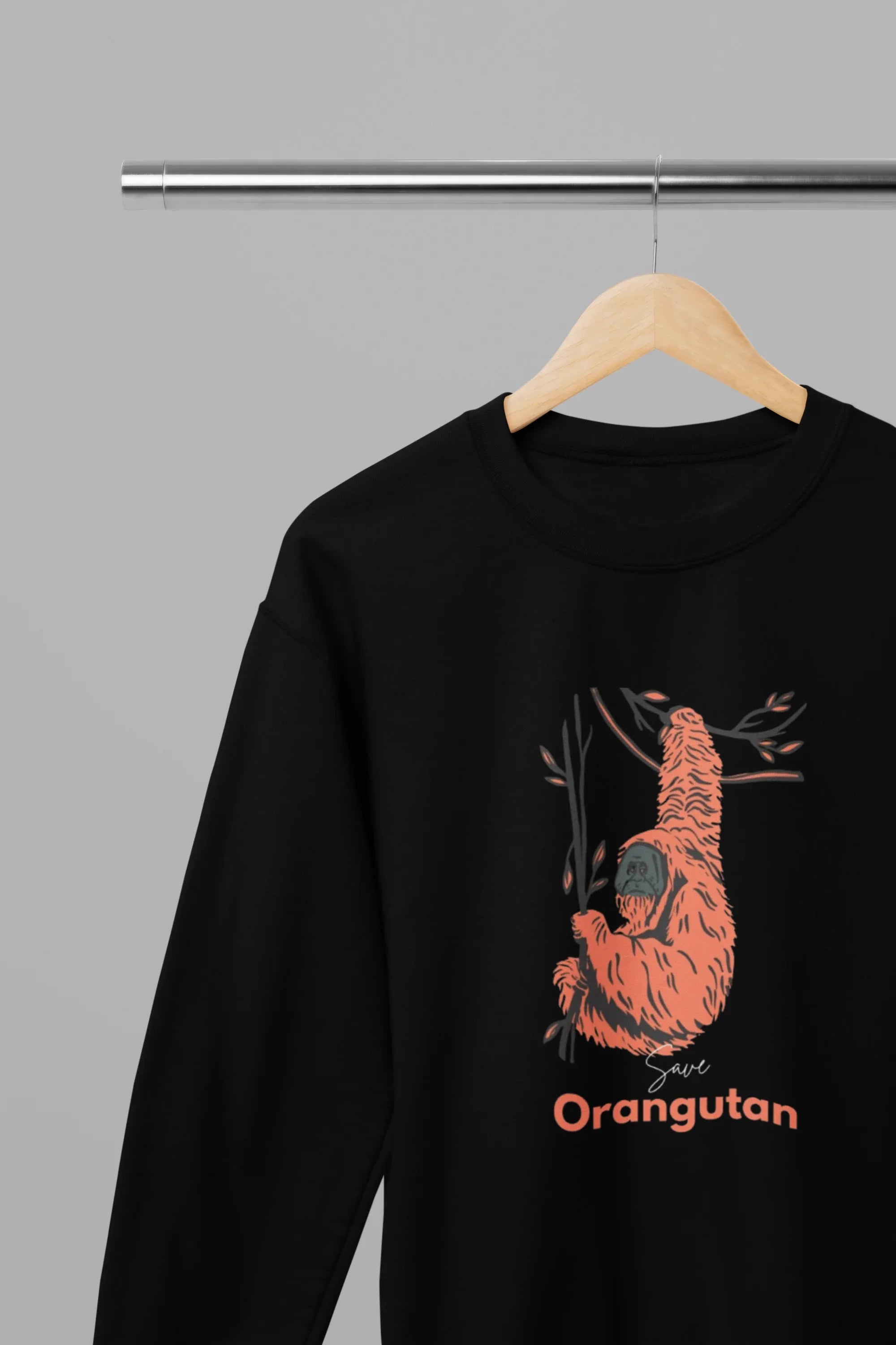 Save Orangutan Sweatshirt – Wildlife Conservation Statement Jumper - Alley Crafters