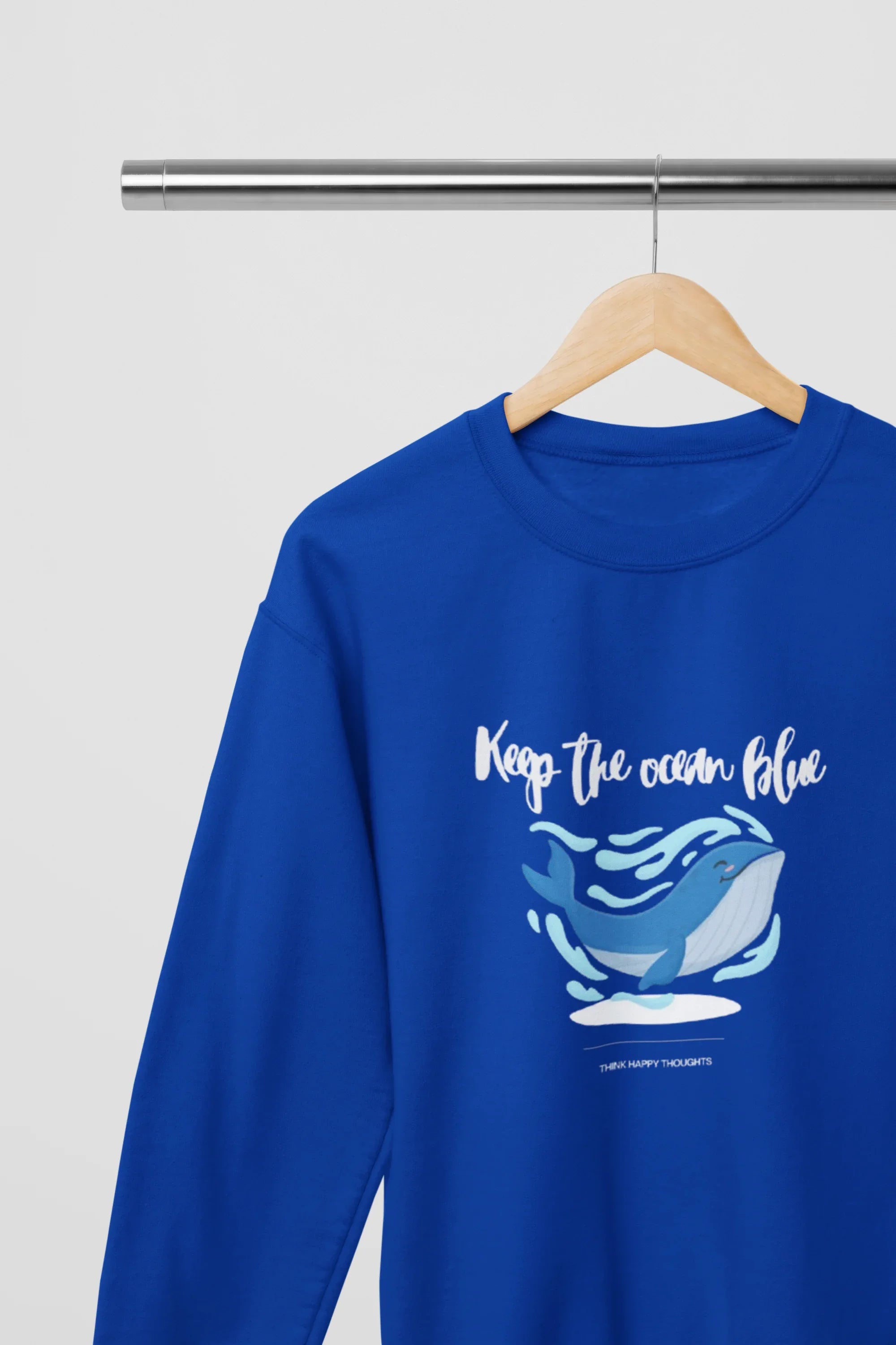 Keep the Ocean Blue Sweatshirt – Whale Graphic Eco Quote Crewneck, Nature & Ocean Lover Gift - Alley Crafters