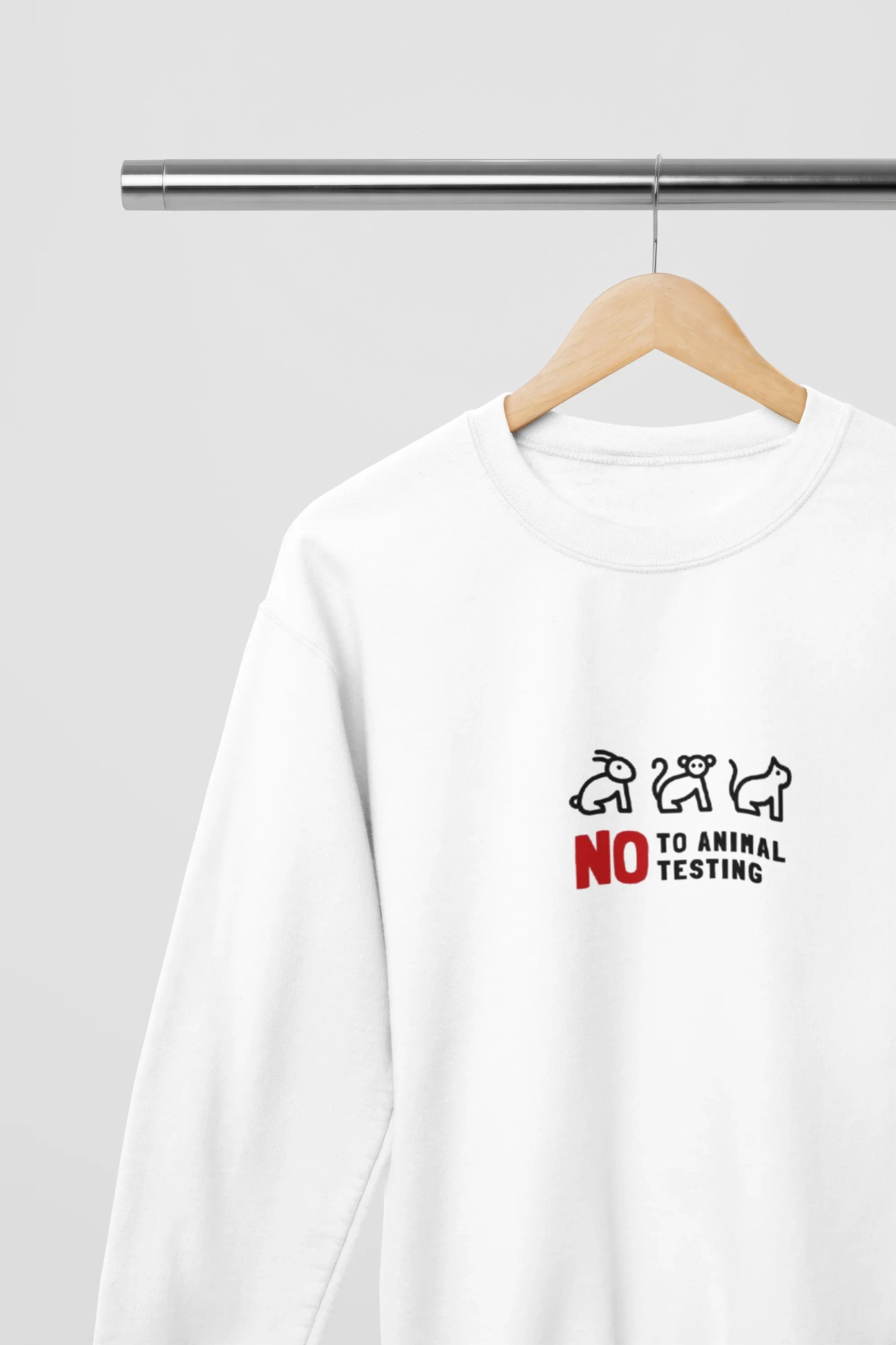 No to Animal Testing Sweatshirt – Cruelty-Free Statement Jumper - Alley Crafters