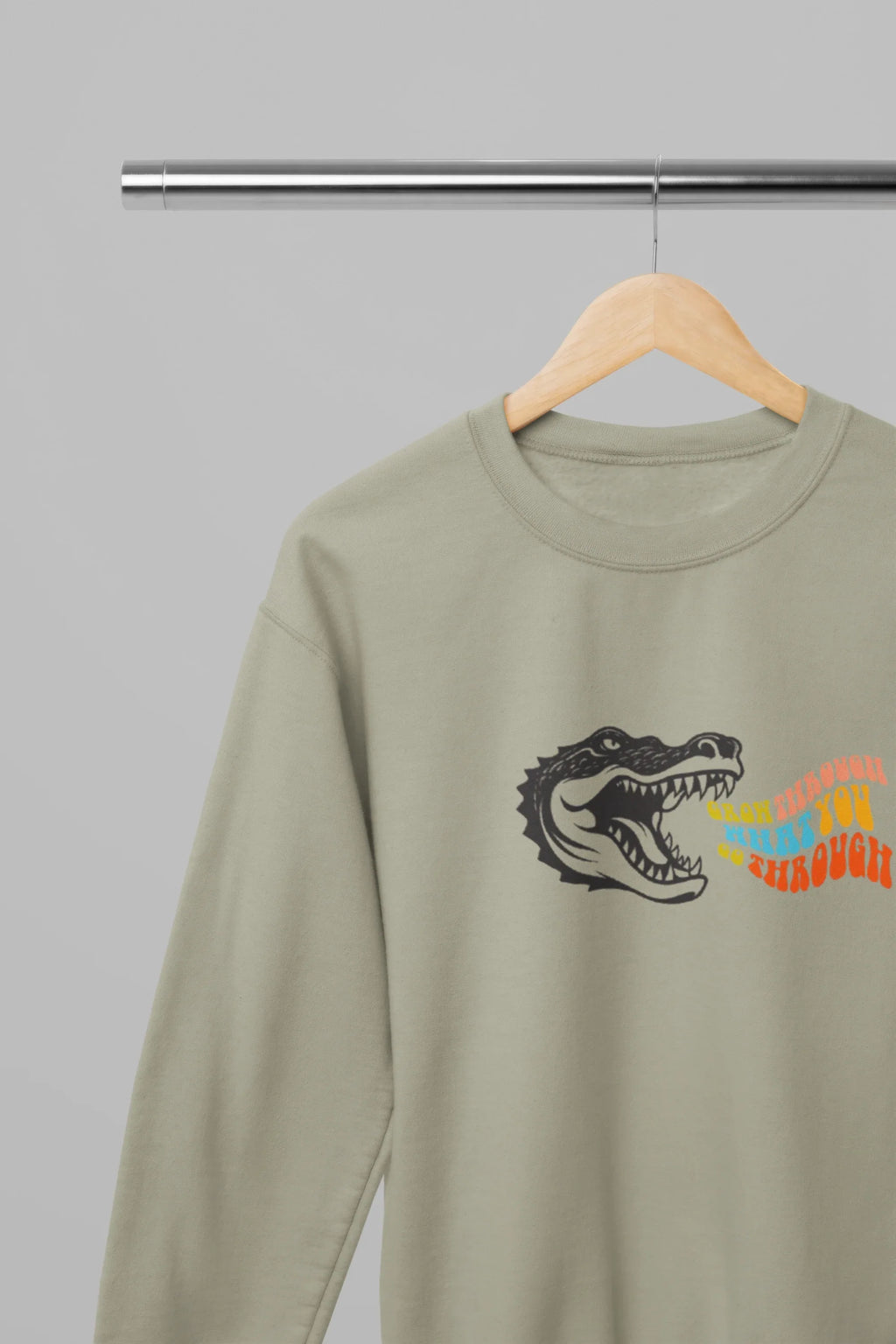 Grow Through What You Go Through Sweatshirt – Tiger, Leopard or Crocodile Design - Alley Crafters
