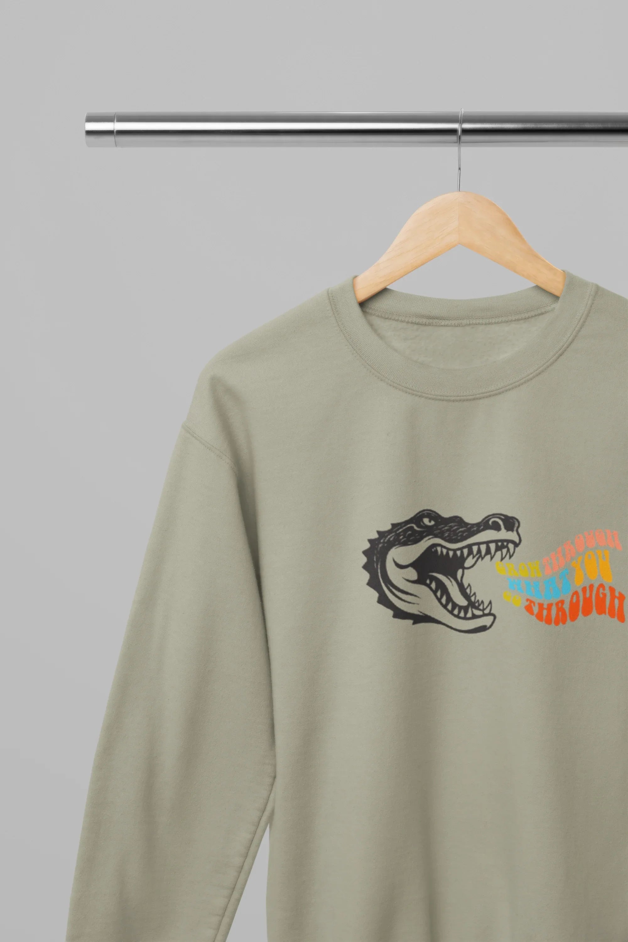 Grow Through What You Go Through Sweatshirt – Tiger, Leopard or Crocodile Design - Alley Crafters