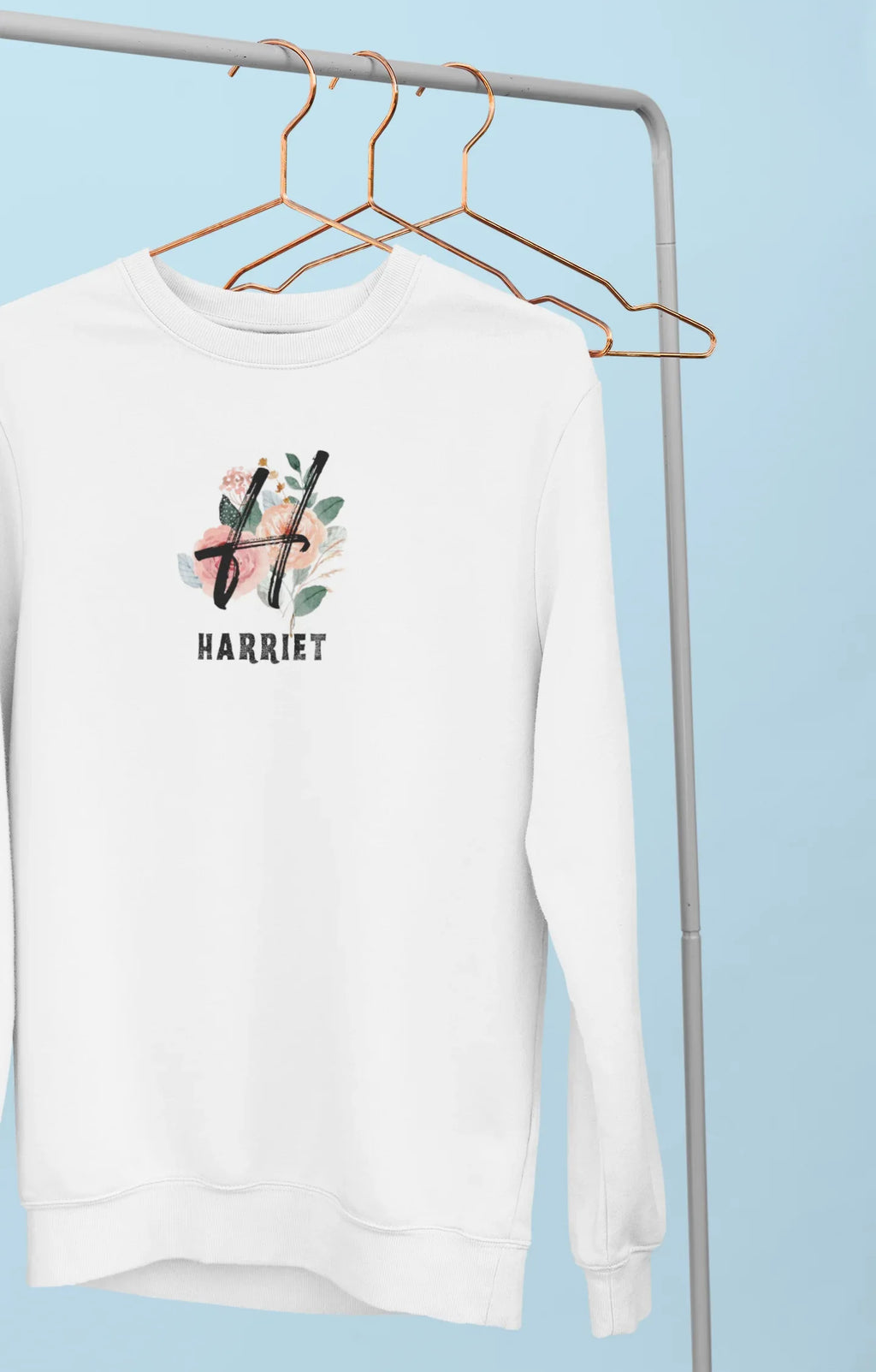 Personalised Floral Initial Sweatshirt | Custom Name Crewneck - Alley Crafters