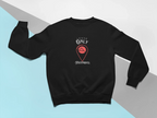 Black crewneck sweatshirt with 'Leave Only Footprints' chest logo
