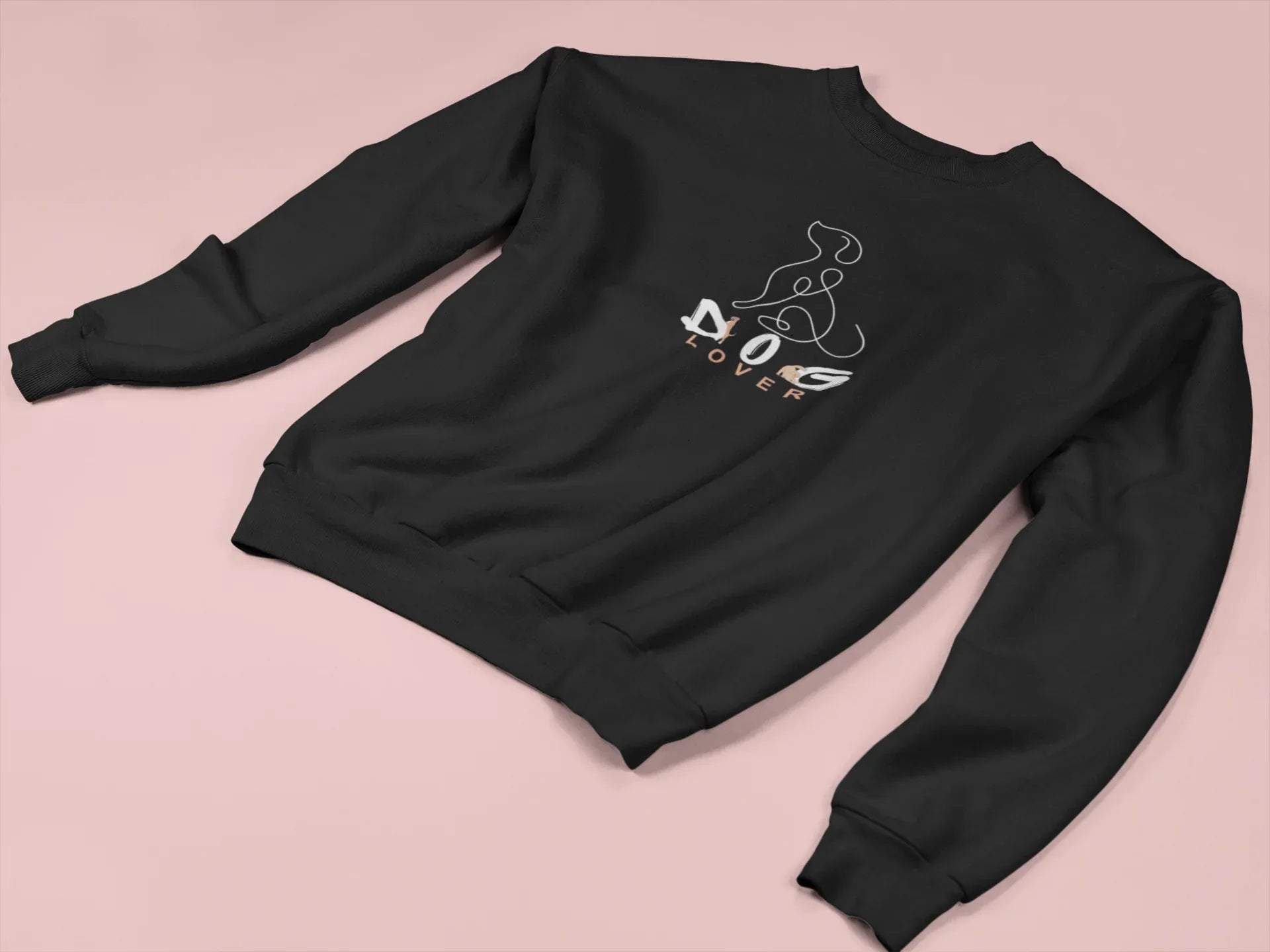Dog Lover Crewneck Sweatshirt — Minimal Line Art Puppy Design - Alley Crafters