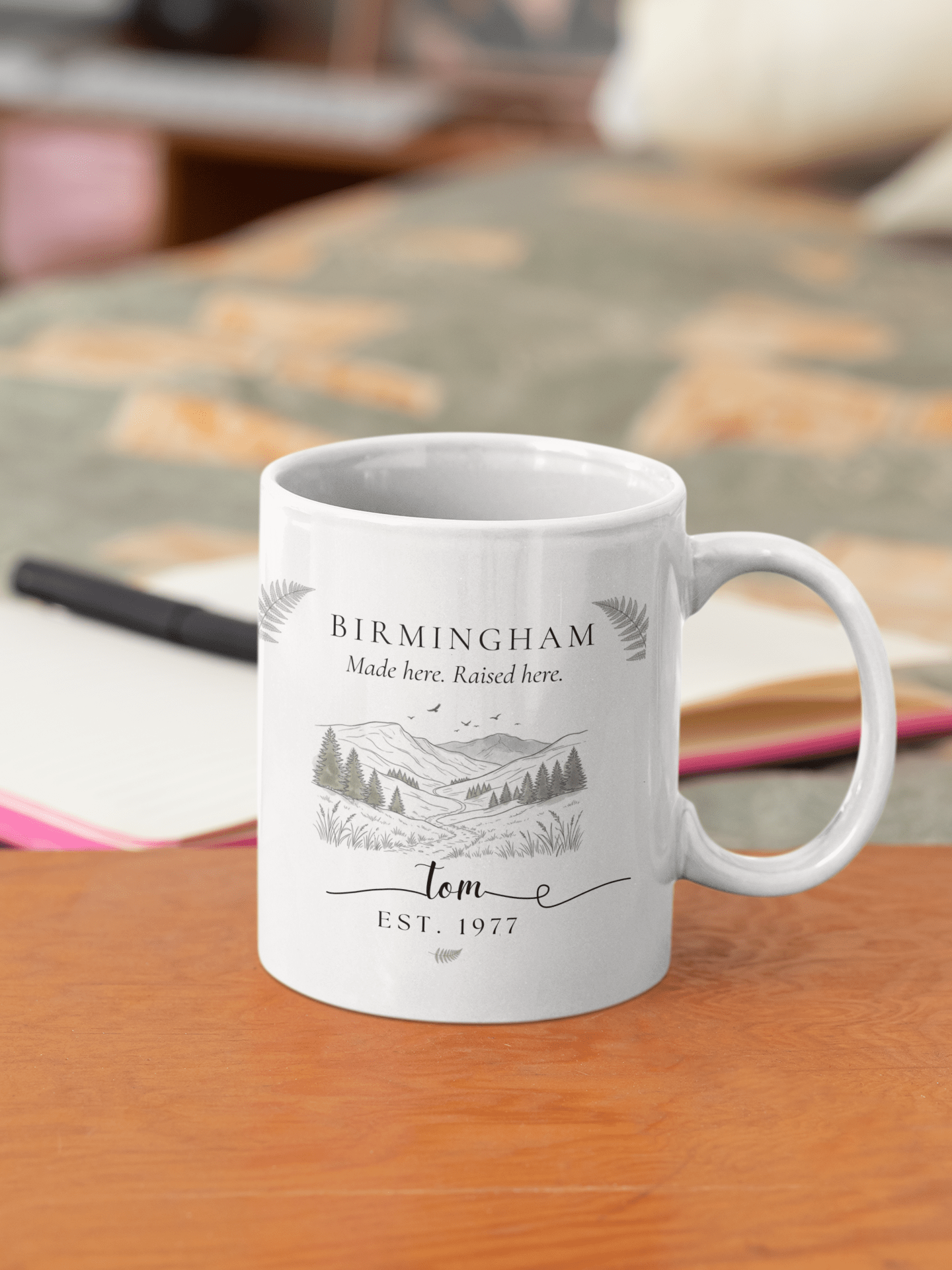 Personalised Mountain Scenic Mug — Custom Location, Text & Year - AlleyCrafters