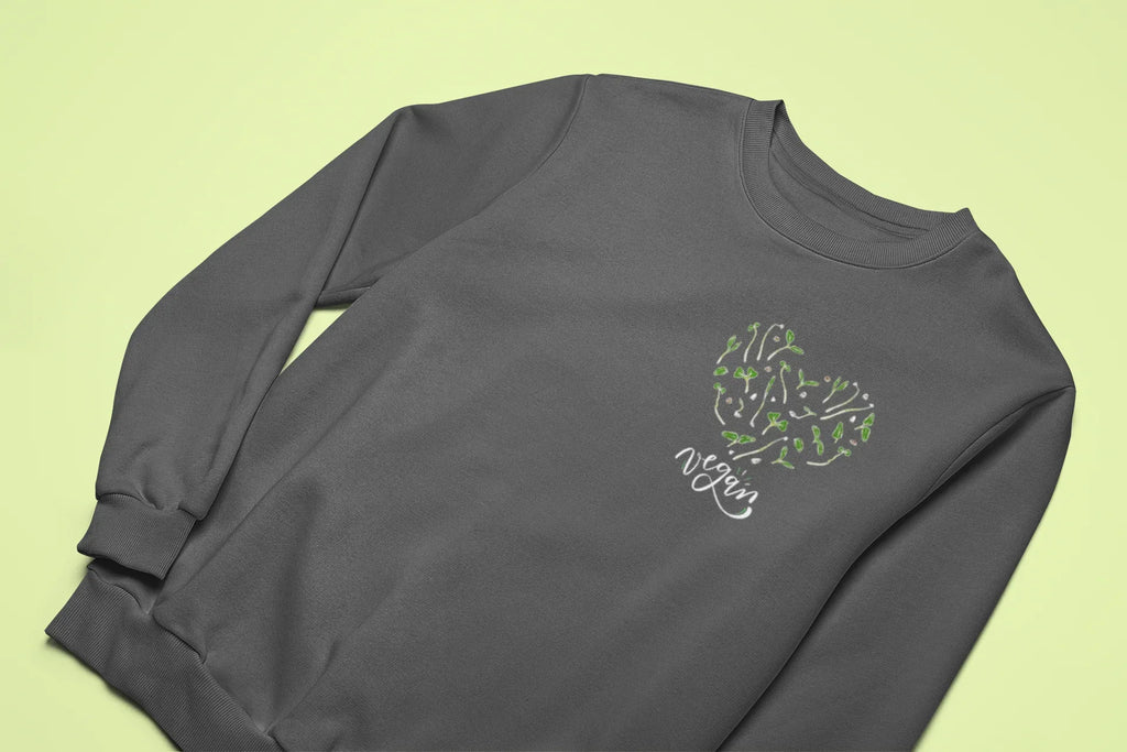 “Vegan ♥” Sweatshirt — Kind & Conscious - Alley Crafters