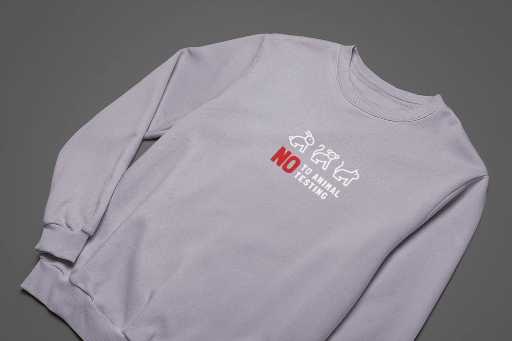No to Animal Testing Sweatshirt – Cruelty-Free Statement Jumper - Alley Crafters