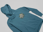 Teal Nature Era hoodie with embroidered chest logo, hood and drawstring neckline.