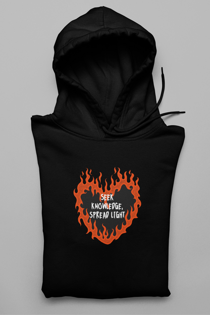 Unisex Hooded Hoodie - Seek Knowledge, Spread Light