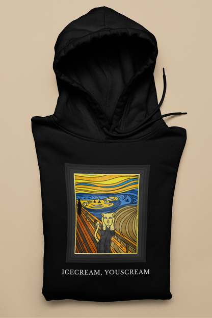 Hoodie - Ice Cream You Scream The Scream Painting Meme Design