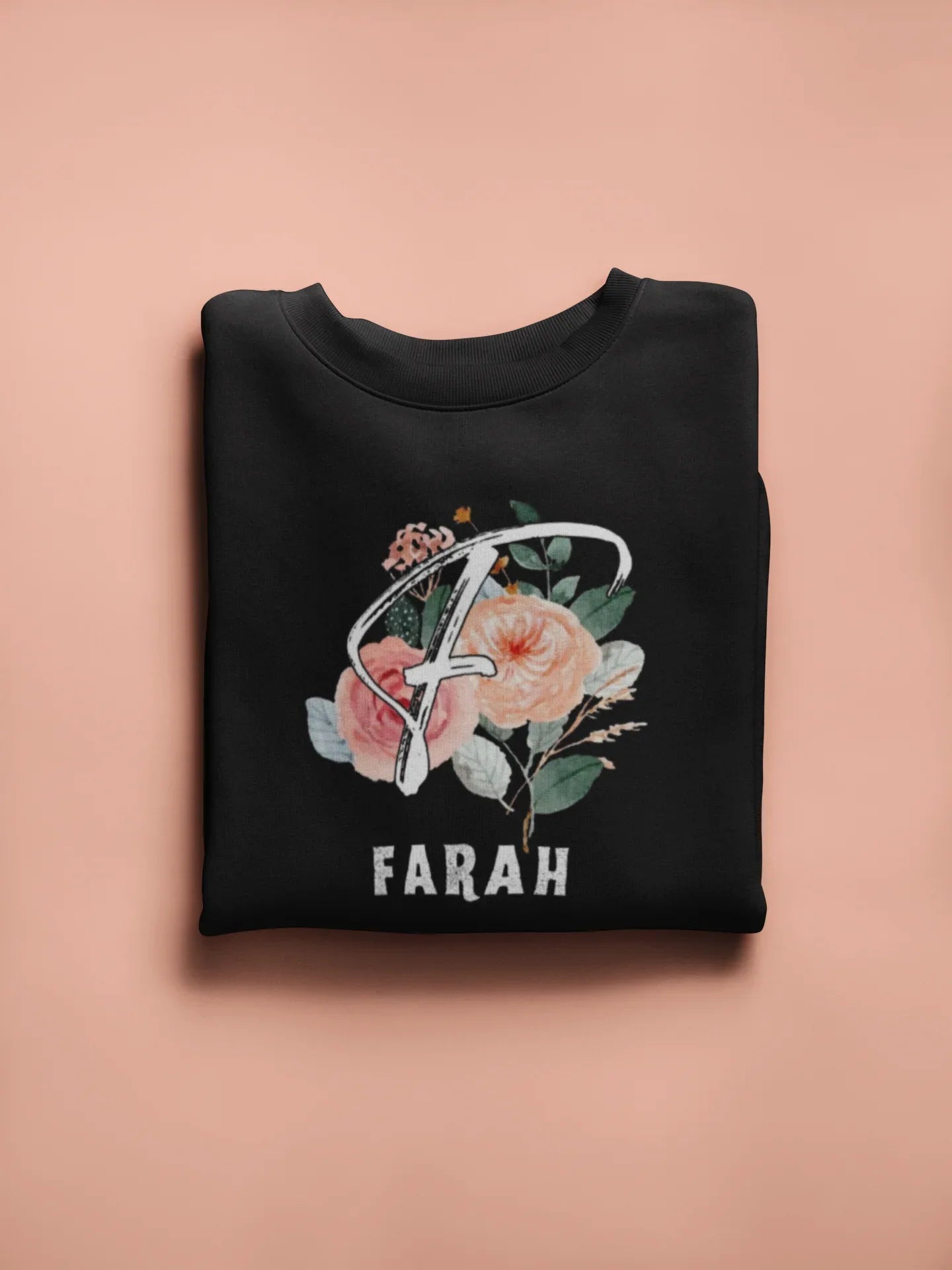 Personalised Floral Initial Sweatshirt | Custom Name Crewneck - Alley Crafters