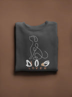Dog Lover Crewneck Sweatshirt — Minimal Line Art Puppy Design - Alley Crafters