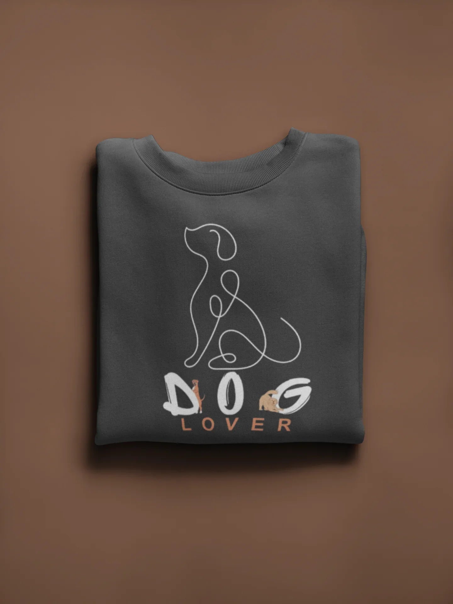 Dog Lover Crewneck Sweatshirt — Minimal Line Art Puppy Design - Alley Crafters