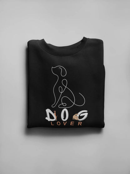 Dog Lover Crewneck Sweatshirt — Minimal Line Art Puppy Design - Alley Crafters