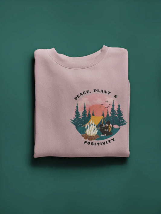 'Peace, Plant & Positivity' Cozy Outdoor Crewneck - Alley Crafters