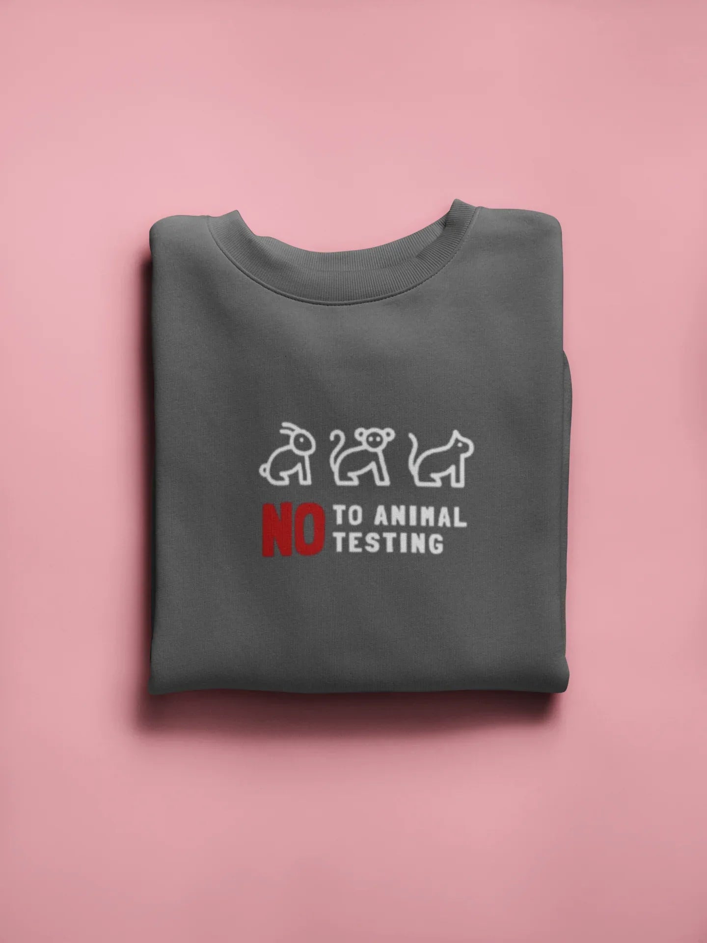 No to Animal Testing Sweatshirt – Cruelty-Free Statement Jumper - Alley Crafters