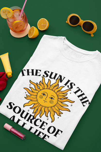 Sun Painting Unisex Tee, Source of Life T-Shirt, Brilliant Print Quality, Peaceful Shirt