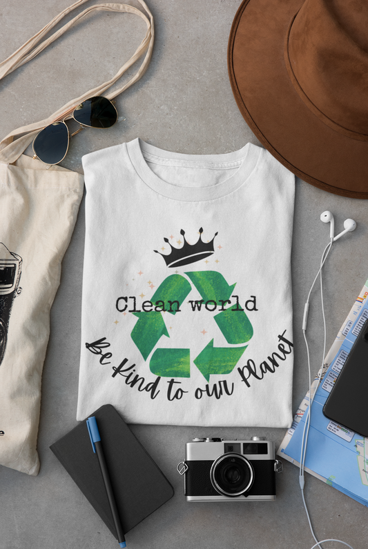 Eco-Friendly Crown T-Shirt, Protect Our Planet Tee, Green Awareness Shirt, Unisex Softstyle, Earth Day Gift