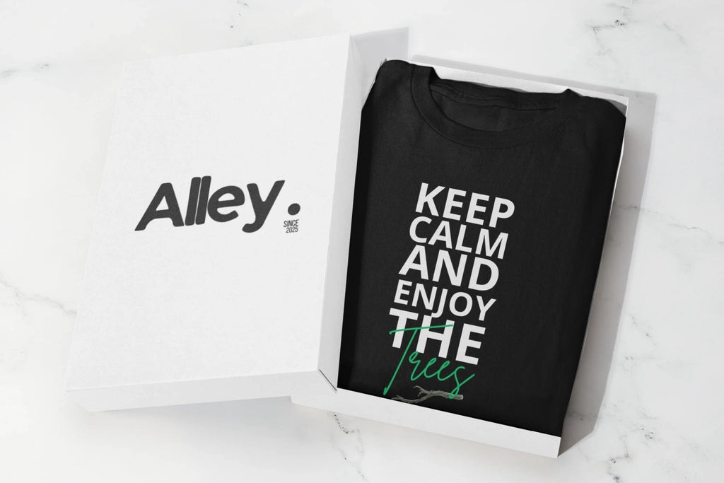 Black sweatshirt, crew neck, Keep Calm and Enjoy the waves front print