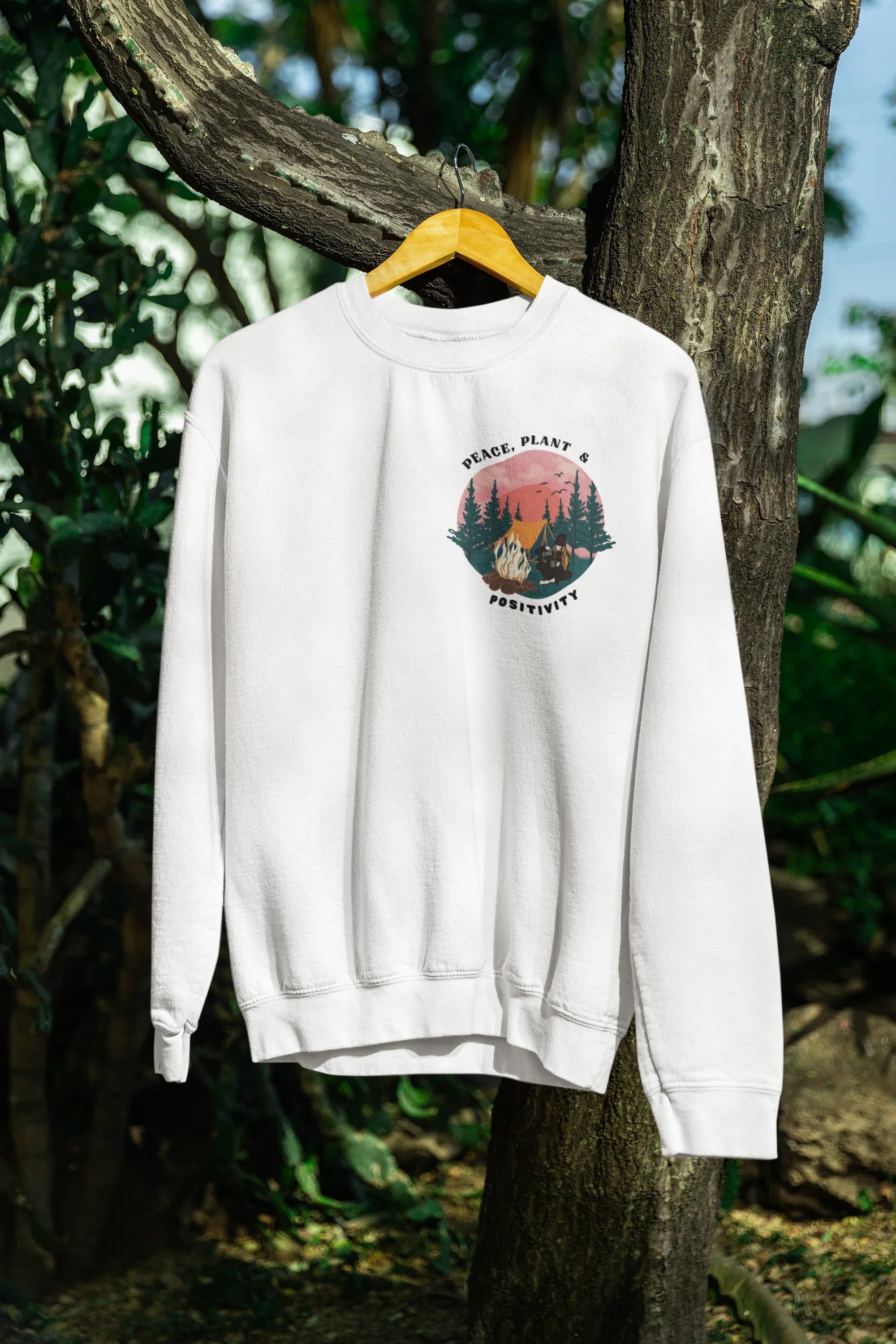 'Peace, Plant & Positivity' Cozy Outdoor Crewneck - Alley Crafters