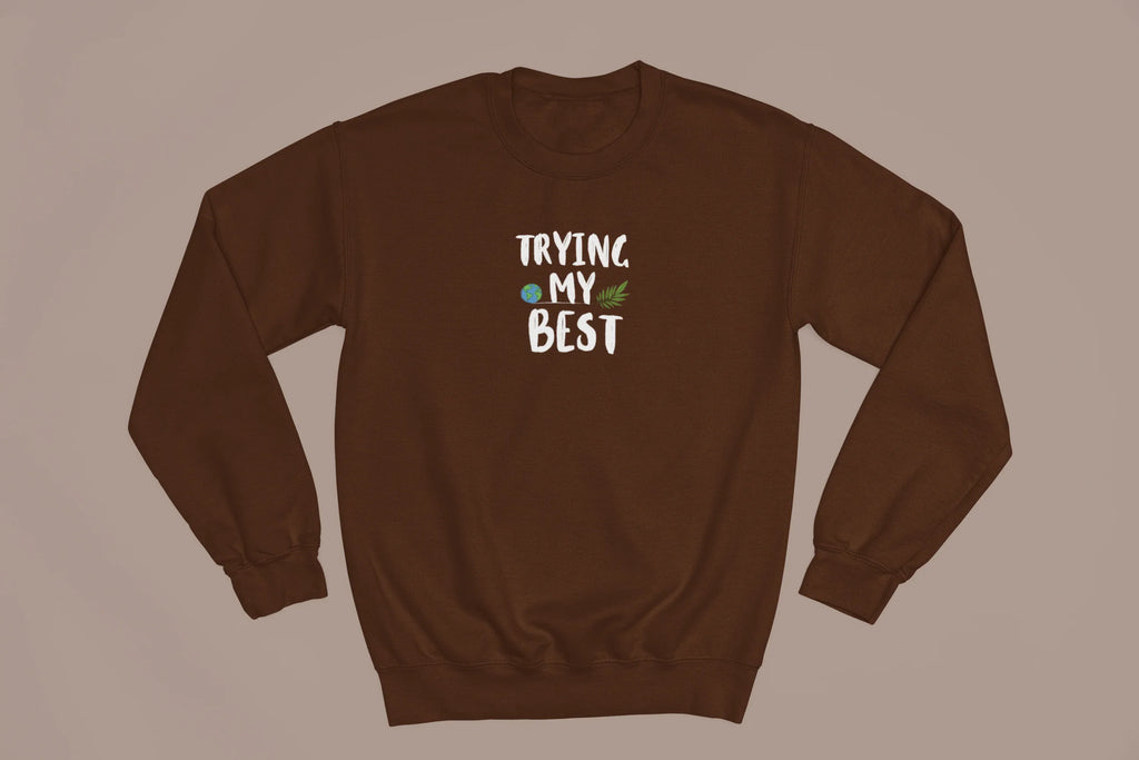 Trying My Best Sweatshirt | Positive Quote Jumper UK - AlleyCrafters